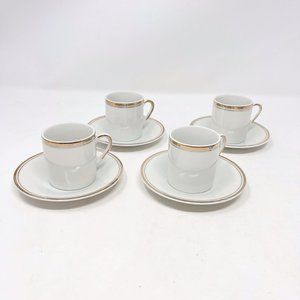 Himark‎ Demitasse Espresso Cups With Saucers Fine China Set of 4 Japan 1984